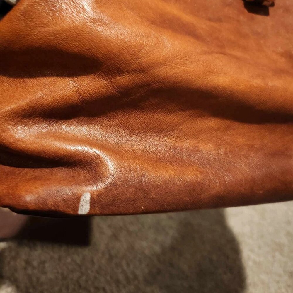 Pratesi Firenze Cognac Leather Satchel Shoulder Bag/Purse Made in Italy - Picture 8 of 17
